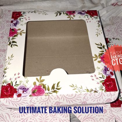 Floral Windo Cake box/Mountain paper 10″